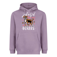 Lavender Kids Boxer Dog Just A Girl Who Loves Boxers Gift Heavyweight Hoodie - trangStudio