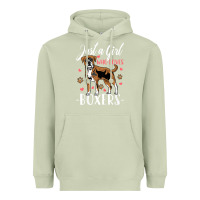Matcha Kids Boxer Dog Just A Girl Who Loves Boxers Gift Heavyweight Hoodie - trangStudio