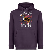Plum Kids Boxer Dog Just A Girl Who Loves Boxers Gift Heavyweight Hoodie - trangStudio