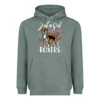 Sage Kids Boxer Dog Just A Girl Who Loves Boxers Gift Heavyweight Hoodie - trangStudio