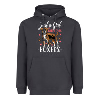 Smoke Kids Boxer Dog Just A Girl Who Loves Boxers Gift Heavyweight Hoodie - trangStudio
