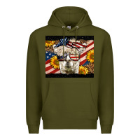 Army Green Western 4th Of July Lama Premium Hoodie - LillyAllenDesigns