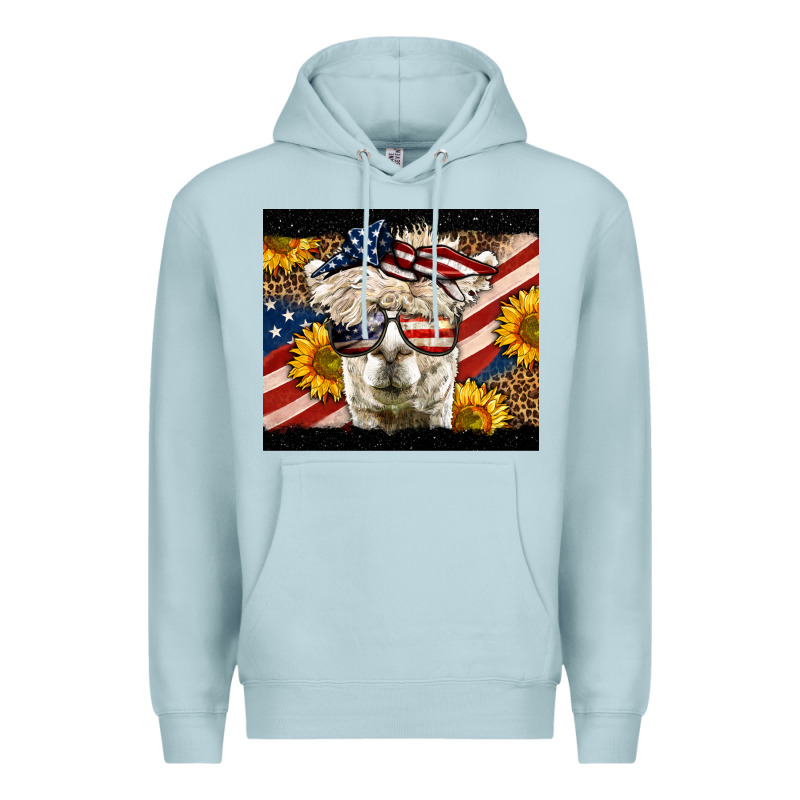 Western 4th Of July Lama Premium Hoodie by LillyAllenDesigns | Teevron