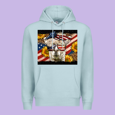 Western 4th Of July Lama Premium Hoodie Designed By Lillyallendesigns
