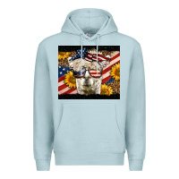 Blue Mist Western 4th Of July Lama Premium Hoodie - LillyAllenDesigns