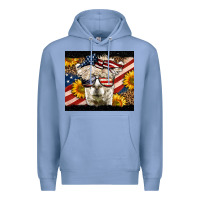 Colony Blue Western 4th Of July Lama Premium Hoodie - LillyAllenDesigns