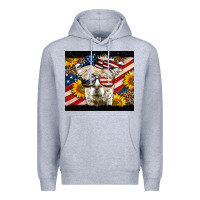 Heather Grey Western 4th Of July Lama Premium Hoodie - LillyAllenDesigns