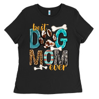 Black Best Dog Mom Ever Ladies Tee - texasbilliewilder