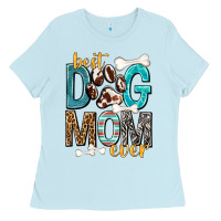 Baby Blue Best Dog Mom Ever Ladies Tee - texasbilliewilder