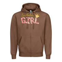 Chestnut Birthday girl balloon Zipper Hoodie - Artiststas