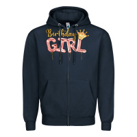 Navy Birthday girl balloon Zipper Hoodie - Artiststas
