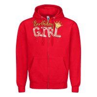 Red Birthday girl balloon Zipper Hoodie - Artiststas