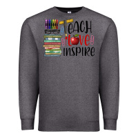 Charcoal Heather teach love inspire Premium Sweatshirt - BarkalooDesign