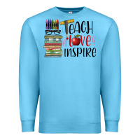 Ocean Blue teach love inspire Premium Sweatshirt - BarkalooDesign