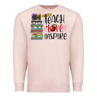 Pale Pink teach love inspire Premium Sweatshirt - BarkalooDesign
