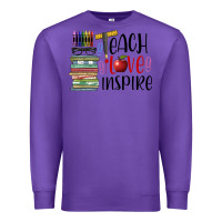 Purple teach love inspire Premium Sweatshirt - BarkalooDesign