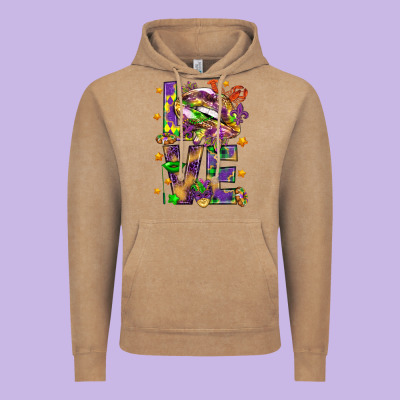 Mardi Gras Love Lips Vintage Hoodie Designed By Howdyjamesfarm
