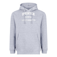 Heather Grey ipswich massachusetts ma vintage state athletic style Heavyweight Hoodie - trangStudio
