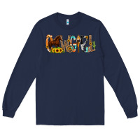 Navy Cowgirl Horse Min Long Sleeve Tee - CowCowDesign