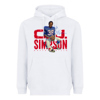 White O.J. Simpson Heavyweight Hoodie - trangStudio