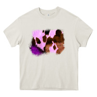 Cream Purple Western Wood Cowhide Frame Heavy Core Tee - Bettercallsaul