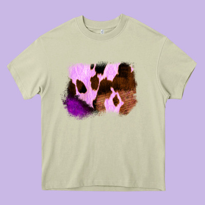 Purple Western Wood Cowhide Frame Heavy Core Tee Designed By Bettercallsaul