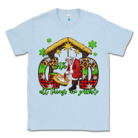 Dusty Blue with god all things are possible santa baby jesus Classic Tee - Jasminsmagicworld