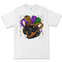 White mardi gras hat dachshund puppy Premium Tee - RanaPortraitStore