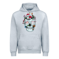 Heather Grey halloween skull collector mushrooms flowers and butterflies sweatshirt Urban Hoodie - trangStudio