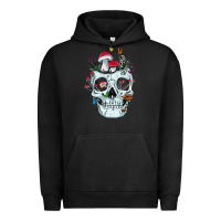 Pigment Black halloween skull collector mushrooms flowers and butterflies sweatshirt Urban Hoodie - trangStudio