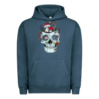 Pigment Midnight Navy halloween skull collector mushrooms flowers and butterflies sweatshirt Urban Hoodie - trangStudio