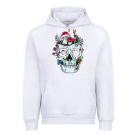 White halloween skull collector mushrooms flowers and butterflies sweatshirt Urban Hoodie - trangStudio