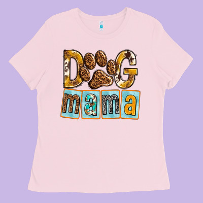Dog Mama With Paw Ladies Tee Designed By Texasbilliewilder