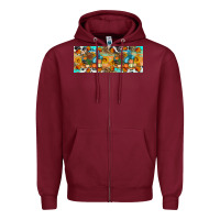 Burgundy Thanksgiving Turkey Truck Zipper Hoodie - Artiststas