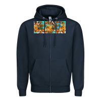 Navy Thanksgiving Turkey Truck Zipper Hoodie - Artiststas