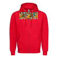 Red Thanksgiving Turkey Truck Zipper Hoodie - Artiststas