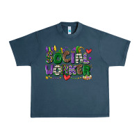 Midnight Navy social worker mardi gras cowgirl Urban Heavy Tee - CowGirlArtShop