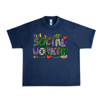 Navy social worker mardi gras cowgirl Urban Heavy Tee - CowGirlArtShop