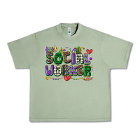 Oil Green social worker mardi gras cowgirl Urban Heavy Tee - CowGirlArtShop