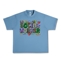Pebble Blue social worker mardi gras cowgirl Urban Heavy Tee - CowGirlArtShop