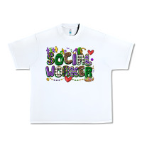 White social worker mardi gras cowgirl Urban Heavy Tee - CowGirlArtShop