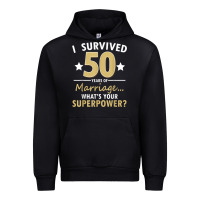 Black 50 years of marriage superpower 50th wedding anniversary Urban Hoodie - trangStudio