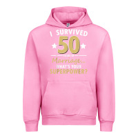 Fuchsia Pink 50 years of marriage superpower 50th wedding anniversary Urban Hoodie - trangStudio