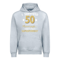 Heather Grey 50 years of marriage superpower 50th wedding anniversary Urban Hoodie - trangStudio