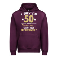 Mauve Wine 50 years of marriage superpower 50th wedding anniversary Urban Hoodie - trangStudio