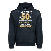 Navy 50 years of marriage superpower 50th wedding anniversary Urban Hoodie - trangStudio