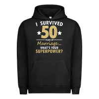 Pigment Black 50 years of marriage superpower 50th wedding anniversary Urban Hoodie - trangStudio