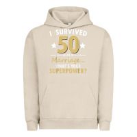 Pigment French Oak 50 years of marriage superpower 50th wedding anniversary Urban Hoodie - trangStudio