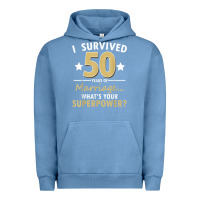 Pigment Pebble Blue 50 years of marriage superpower 50th wedding anniversary Urban Hoodie - trangStudio