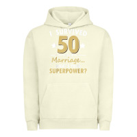 Pigment Pistachio 50 years of marriage superpower 50th wedding anniversary Urban Hoodie - trangStudio